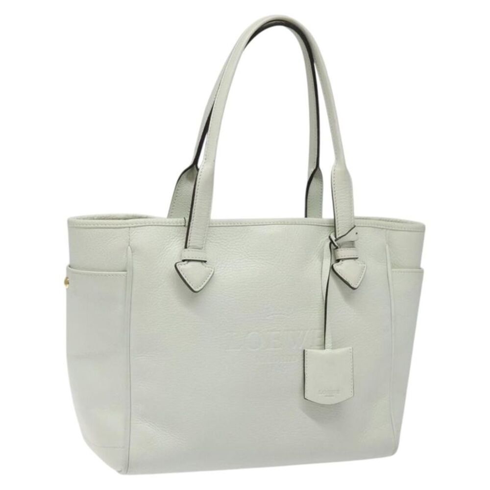 Loewe Heritage Tote Leather White Leather Tote Bag Bag